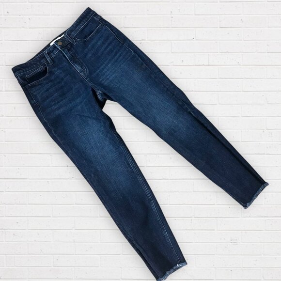 VINEYARD VINES High Rise Straight Leg Frayed Ankle Stretch Denim Jeans 29 - Picture 1 of 5
